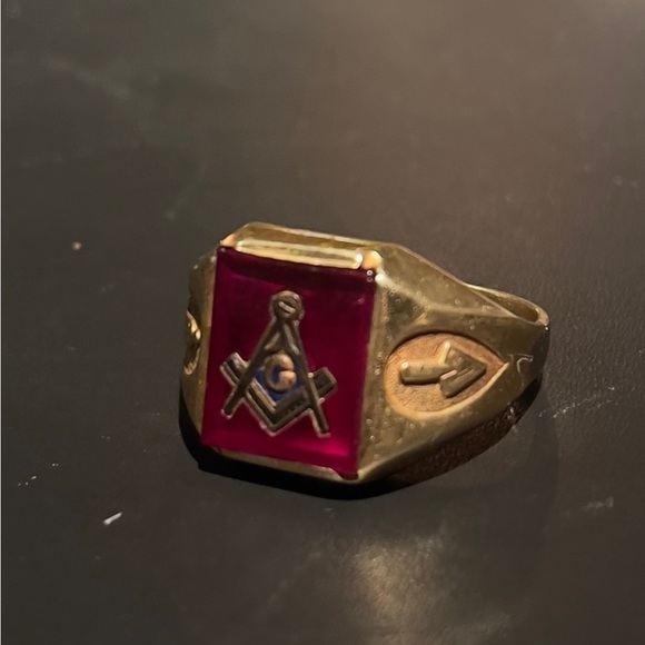 Ring Other - Gold and Red Masonic Ring